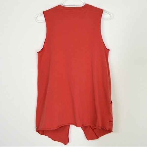 Neon Buddha V Neck Button Down Sleeveless Tank Top Coral Color, Size X-Small - Picture 2 of 7